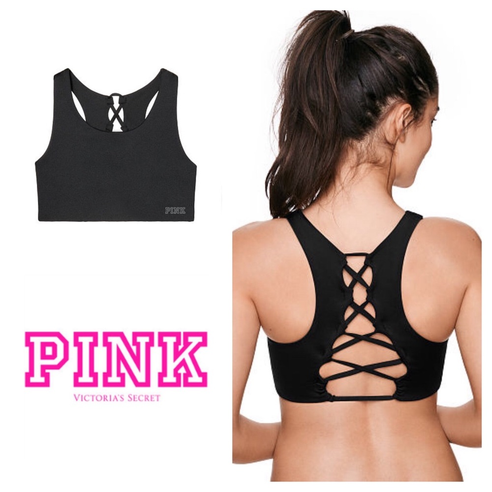 NWT VS PINK STRAPPY CROSS-BACK SPORTS BRA TOP